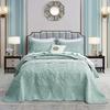 CHIXIN Oversized Bedspread Coverlet Set King Size - Lightweight Bedding Cover - Beautiful Stitching - 5 Piece Reversible Bedspread - Gorgeous Damask Paisley Pattern (King, Seaglass) view 1