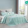 CHIXIN Oversized Bedspread Coverlet Set King Size - Lightweight Bedding Cover - Beautiful Stitching - 5 Piece Reversible Bedspread - Gorgeous Damask Paisley Pattern (King, Seaglass) view 2