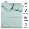 CHIXIN Oversized Bedspread Coverlet Set King Size - Lightweight Bedding Cover - Beautiful Stitching - 5 Piece Reversible Bedspread - Gorgeous Damask Paisley Pattern (King, Seaglass) view 3