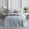 CHIXIN Bedspread Coverlet Quilt Set Full Size - Lightweight Bedding Cover - Beautiful Stitching - 5 Piece Reversible Bedspread - Gorgeous Damask Paisley Pattern (Full, Light Grey) view 1