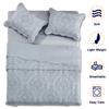 CHIXIN Bedspread Coverlet Quilt Set Full Size - Lightweight Bedding Cover - Beautiful Stitching - 5 Piece Reversible Bedspread - Gorgeous Damask Paisley Pattern (Full, Light Grey) view 3