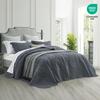 CHIXIN Oversized Bedspread Coverlet Set King Size - Lightweight Bedding Cover - Beautiful Stitching - 4 Piece Reversible Bedspread - Gorgeous Damask Paisley Pattern (King, Dark Grey) view 2