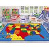 Champion Rugs CR Kids/Classroom/Daycare/Playroom Area Rug. Educational. Fun. USA Map. Fifty States. Oceans. North America. Non-Slip Gel Back. Bright Colorful Vibrant Colors (8 Feet X 10 Feet) view 1