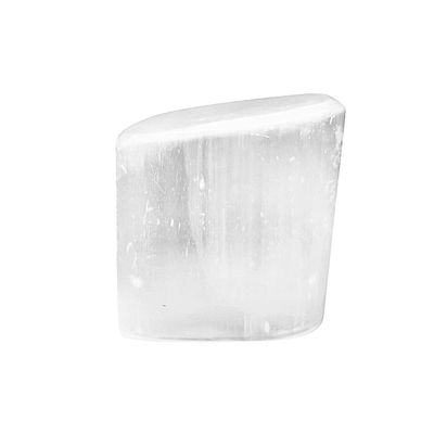 Shubhanjali Reiki Healing Selenite Crystal Single Tumble Stone Raw Selenite Tumble Gemstone Pebble for Aquarium Home Decorative Garden Table Vastu Correction 1 Pc White, Standard, Crystal, Selenite