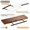 BATODA Set of 2 24" Acacia Wood Floating Shelves Wall Mounted  Rustic Farmhouse Wooden Wall Storage Shelf for Bedroom, Kitchen, Home Dcor - Brackets and Shelving Hardware Included view 4