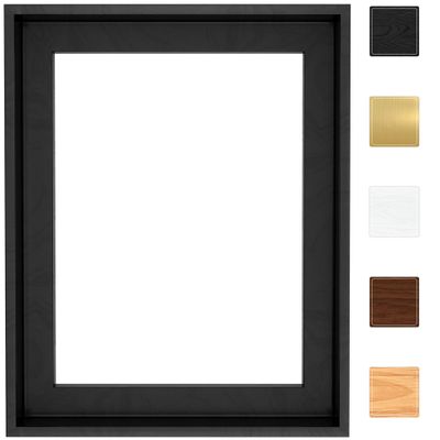 Canvas Floater Frame for Finished Canvas Art, 1.25" Deep Floating Shadow Gap Design, Floating Frame for Canvas Art, Modern Gallery Style Wall Decor, Hardware Included (Black, 16x20)