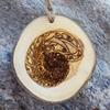 Celtic Nautilus Design Wooden Ornament, Wood Slice Decor, Ocean Theme view 3