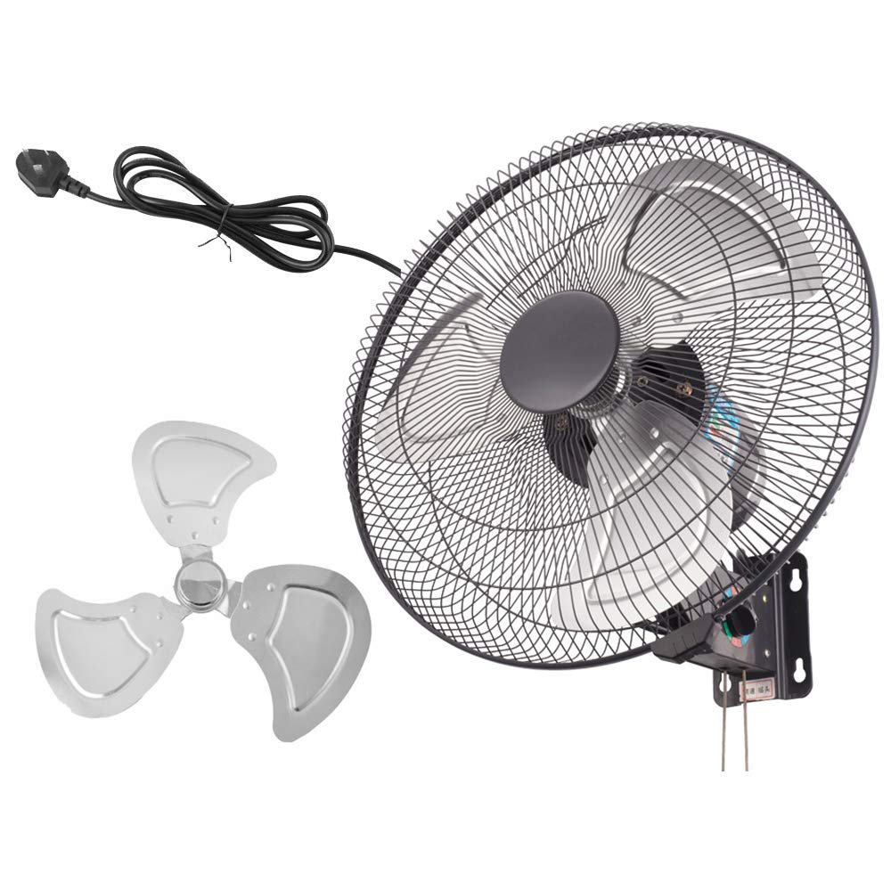 For The Fans Co. YGRQ 16-inch Quiet Wall Mount Fan 3-Speed Adjustable Tilt, Black