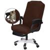 SARAFLORA Office Chair Cover- Large, Brown- Removable Computer Chair Cover for Office Chair with Zipper for Universal Rotating Chair Desk Chair Cover High Back Chair Seat Washable Protector for Pets view 2