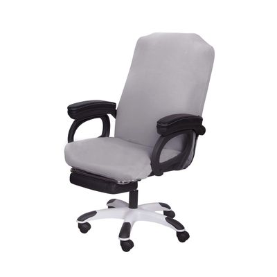 SARAFLORA Office Chair Cover- Medium, Silver Grey- Removable Computer Chair Cover for Office Chair with Zipper for Universal Rotating Chair Desk Chair Cover Chair Seat Washable Protector for Pets