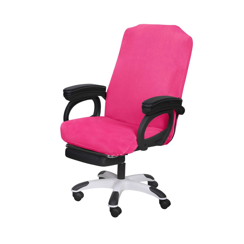 SARAFLORA Office Chair Cover- Medium, Dark Pink- Removable Computer Chair Cover for Office Chair with Zipper for Universal Rotating Chair Desk Chair Cover Chair Seat Washable Protector for Pet