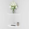 11 Inch Set of 2 Corner Wall Mounted Floating Shelf White,for Kitchen Room ,Living Room,Bathroom and Any Wall Corner Decor Display. view 1