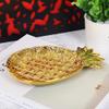SHINING Pineapple Ceramic Jewelry Cosmetics Storage Tray Snack Plate Dry Fruit Pallet Electroplate Surface Decorations Plate Afternoon Tea Dessert Pallet (Gold) view 2