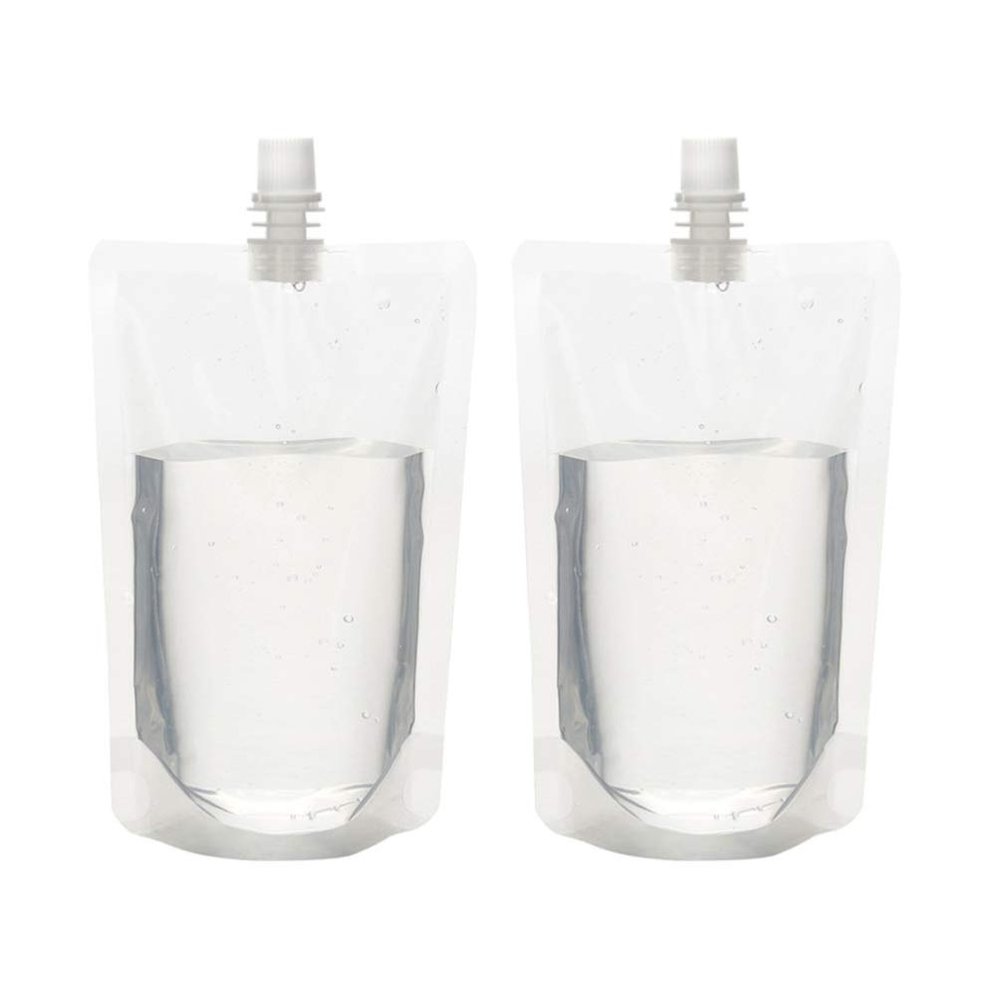 50pcs Plastic Pouch 500ml Drinks Flasks Disposable Drink Container Take Out Beverage Juice Bags Reclosable for Travel Outdoor