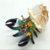 Sansukjai Seashell Hermit Crab Miniature Figurines Beach Animals Hand Blown Glass Art Collectible Gift Decorate - Lace Murex Shell (Blue Metallic) view 3