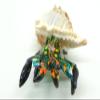 Sansukjai Seashell Hermit Crab Miniature Figurines Beach Animals Hand Blown Glass Art Collectible Gift Decorate - Lace Murex Shell (Blue Metallic) view 4