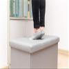 30 inches Storage Ottoman Bench 80L Storage Bench, Foldable Footrest Shoe Bench with 80L Storage Space,Support 350lbs for Bedroom and Hallway (Grey) view 2