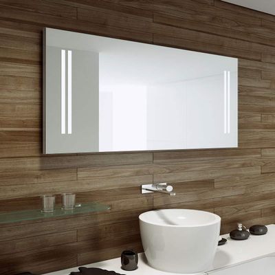 Aamsco Unico 2 with Double Vertical Bands of LED Lighting at Each Side of The Mirror 30" H x 47" W - UNICO2-12075