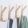 Fujinzhu Wood Hooks Wall Mounted, Coat Hooks Vintage Single Wall Hooks Organizer Heavy Duty for Towel Hat Hanging 4 Pack Oak view 1