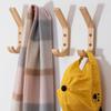 Fujinzhu Wood Hooks Wall Mounted, Coat Hooks Vintage Single Wall Hooks Organizer Heavy Duty for Towel Hat Hanging 4 Pack Oak view 2