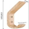 Fujinzhu Wood Hooks Wall Mounted, Coat Hooks Vintage Single Wall Hooks Organizer Heavy Duty for Towel Hat Hanging 4 Pack Oak view 3