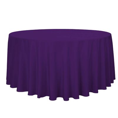 sancua Round Tablecloth - 120 Inch - Water Resistant Spill Proof Washable Polyester Table Cloth Decorative Fabric Table Cover for Dining Tables, Buffet Parties and Camping, Purple
