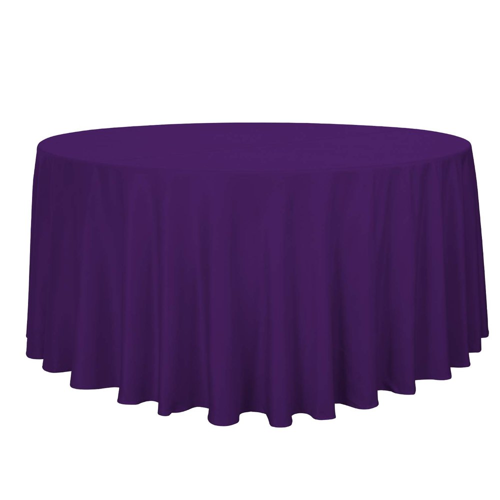 sancua Round Tablecloth - 120 Inch - Water Resistant Spill Proof Washable Polyester Table Cloth Decorative Fabric Table Cover for Dining Tables, Buffet Parties and Camping, Purple