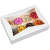 ONE MORE [15-Pack] 14 x10 x 3inch White Lock Corner Window Bakery Cookie Boxes, Large Paperboard Container with PVC Windows for Pie view 1