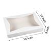 ONE MORE [15-Pack] 14 x10 x 3inch White Lock Corner Window Bakery Cookie Boxes, Large Paperboard Container with PVC Windows for Pie view 2