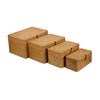 4 Pack, Wicker Baskets with Lids, Nautral Seagrass Storage Baskets, Woven Rectangular Basket Bins, Rattan Storage Organizer for Shelf view 1