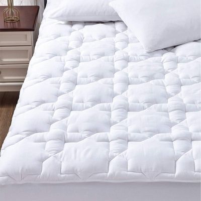CozyLux California King Mattress Pad - Cotton California King Mattress Topper - Fits up to 8-21" Thick Mattresses, 450GSM Breathable Soft Mattress Cover, Cooling Mattress Protector (72"x84", White)