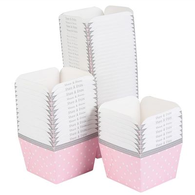 100-Piece Set of Small Square Paper Baking Cups: Cupcake Liners, Dessert Holders, Muffin Cases for Weddings, Birthdays, and Showers (Pink)