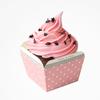 100-Piece Set of Small Square Paper Baking Cups: Cupcake Liners, Dessert Holders, Muffin Cases for Weddings, Birthdays, and Showers (Pink) view 4