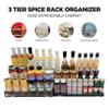 DOTORYDESIGN 3 Tier Wide Expandable Cabinet Spice Rack Organizer (14.5" to 29.1") - Step Shelf with Protection Railing, Black view 2