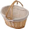 KINJOEK Wicker Woven Basket, 14 x 11 x 6.7 Inch Multipurpose Willow Basket with Handle Premium Linen Cotton Cloth Lining for Storage and Decoration, Natural view 1