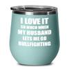 Funny Bullfighting Wine Glass Gift For Wife From Husband Lover Joke Insulated Tumbler Lid Teal view 1