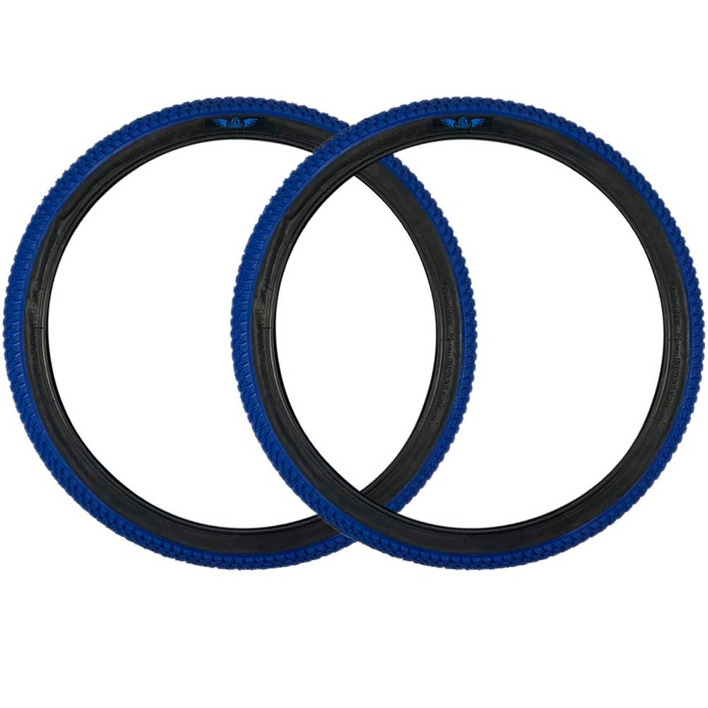 SE Bikes Cub 26 x 2.0 BMX Replacement OEM Clincher Dirt All Terrain Street Wire Bead Two Bike Tire Pair (Blue)