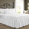 Bedding Empire 20" Drop 1 Piece Quilted Dust Ruffle Bed Skirt/Bed Spread 100% Egyptian Cotton 500 TC White Twin Size view 1