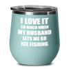 Funny Ice Fishing Wine Glass Gift For Wife From Husband Lover Joke Insulated Tumbler Lid Teal view 1
