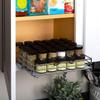 Pull-Out Cabinet Spice Rack Organizer - Slim Slide-Out Storage for Spices, Bottles & Jars, Premium Heavy-Duty Steel, Easy Install for Narrow Kitchen Cabinets - 12  W x 10  D x 2  H, Chrome view 2