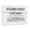 Reilly Originals 5x7 Inch Flush Only Toilet Paper & Natural Waste Designer Sign ~ Ready to Stick, Lean or Frame ~ Premium Finish, Durable (White) view 1