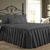 Bedding Empire 15" Drop 1 Piece Quilted Dust Ruffle Bed Skirt/Bed Spread 100% Egyptian Cotton 500 TC Gray Queen Size view 1
