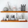Homeforia Oak Floating Shelves 36 inches Long, High End Solid Real Wood 36 inch Floating Shelf for Room Wall, Honey Oak Wooden 36inch Kitchen Shelves, Heavy Duty Bracket, 36 X 6.5 X 1.75 in, Set of 2 view 1