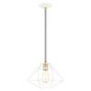 Livex Lighting, 41323-03, Knox, Pendant, White with Antique Brass Accents view 1