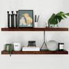 Homeforia Walnut 36 inch Floating Shelf, High End Solid Real Wood 36inch Large Shelves for Bathroom Wall, Dark Brown 36 inches Long Floating Shelves, Heavy Duty Bracket, 36 X 6.5 X 1.75 inch, Set of 2 view 1