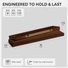 Homeforia Walnut 36 inch Floating Shelf, High End Solid Real Wood 36inch Large Shelves for Bathroom Wall, Dark Brown 36 inches Long Floating Shelves, Heavy Duty Bracket, 36 X 6.5 X 1.75 inch, Set of 2 view 2
