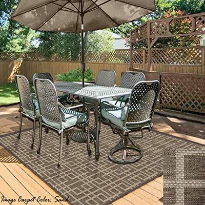 6'x16' - Sand, Summer Sensations Collection - Premium Indoor/Outdoor Custom Rugs & Runners | Sunset Beach Pattern Carpet by Couristan. Balconys, Patios, Decks, Poolside & More!