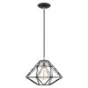 Livex Lighting 41323-04 Knox Collection 1 Light Pendant, Black with Brushed Nickel Accents view 2