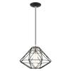 Livex Lighting 41323-04 Knox Collection 1 Light Pendant, Black with Brushed Nickel Accents view 3