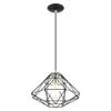 Livex Lighting 41323-04 Knox Collection 1 Light Pendant, Black with Brushed Nickel Accents view 4